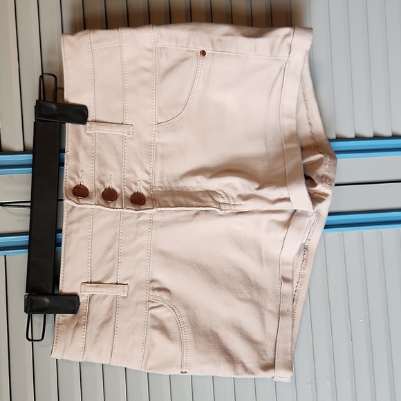 Refuge Beige High Waisted Shorts - Picture 1 of 11